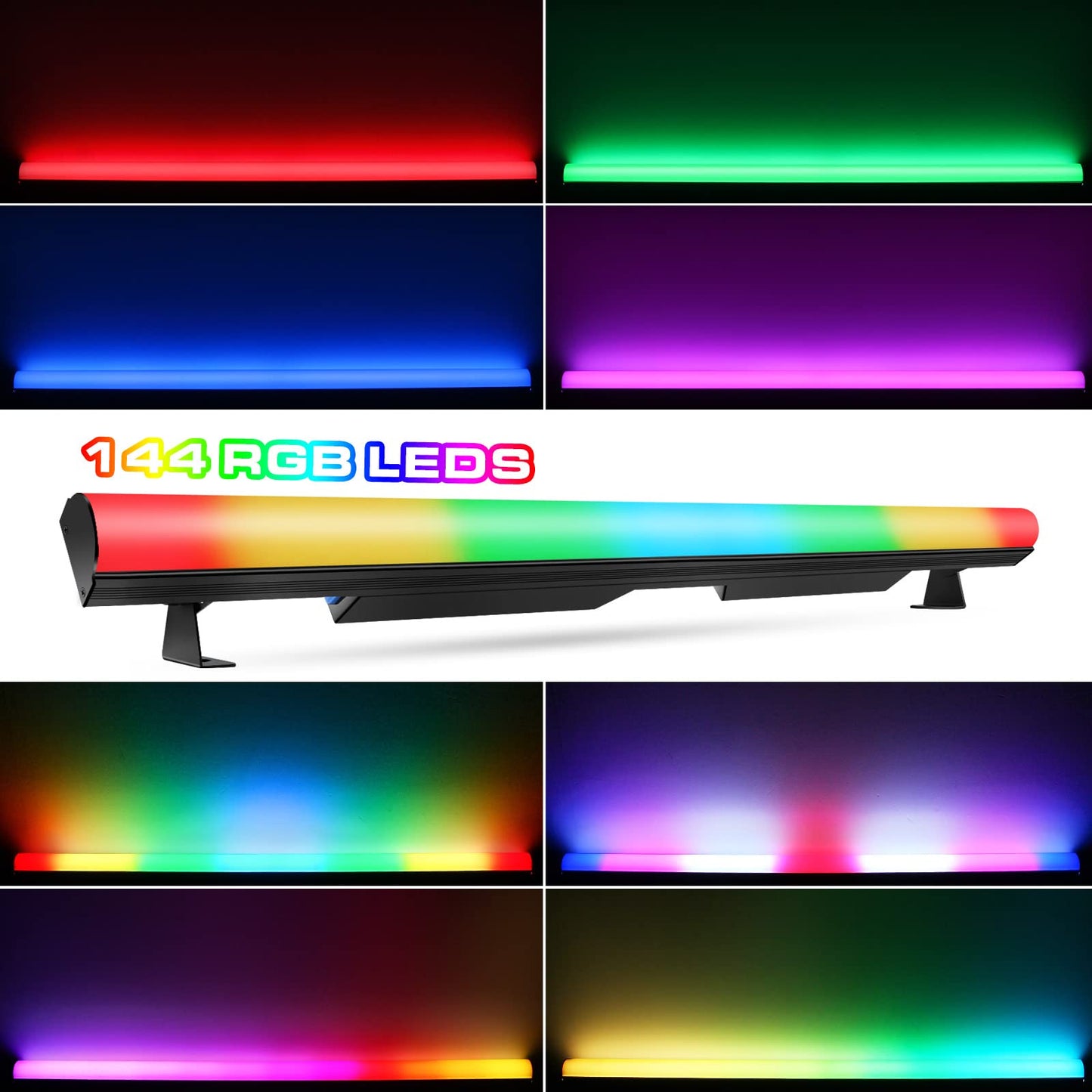 6-Pack, OPPSK 144pcs RGB 3in1 SMD 5050 LED Pixel Light Bar with Len