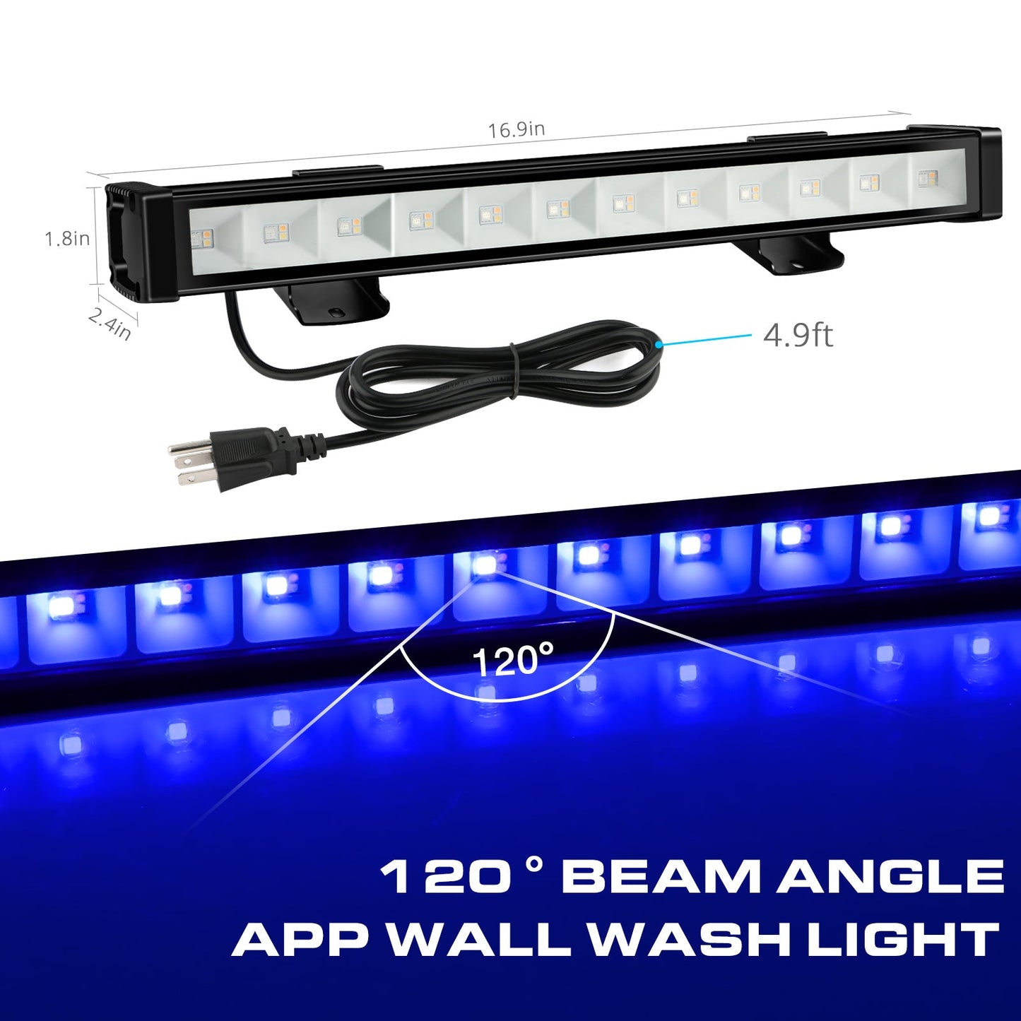 16-pack, OPPSK 24W 12LED RGB+warm white+cold white Smart APP Control Outdoor IP65 LED Wall Washer