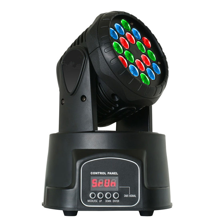 4-Pack, 18x3w RGB Mixing Color 4kg Mini Theater Stage Light LED DJ Wash Moving Head Light for Club KTV Pub Bar